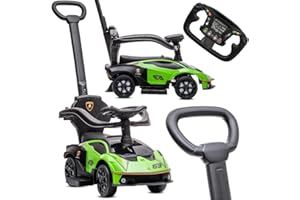 Jeździk dla dziecka na roczek, samochód auto z popychaczem Lamborghini Essenza SCV12 zielony