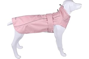 MAMORE Verstellbarer, wasserdichter Hunde-Regenmantel für Hunde, leichte Haustier-Regenjacke, Welpenkleidung mit reflektierendem Streifen für kleine, mittelgroße und große Hunde (XX-Large, Pink)