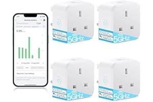 EIGHTREE 5GHz Smart Plug with Energy Monitoring, Smart Plugs that Work with Alexa Works with Alexa & Google Assistant & Smart Life APP, Wireless Remote Control Timer Plug Smart Home, 13A, 2990W