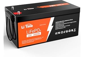 Litime 12V 300Ah Batterie LiFePO4, BMS 200A intégré, Puissance de Sortie maximale de 2560W, Installation Facile,4000~15000 Cycles,durée de Vie de 10 Ans,Parfait pour Hors réseau,RV,Solaire