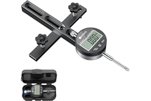 Neoteck Digital Messuhr 25,4 mm Tischsäge mit 3,2 Zoll langer eloxierter Aluminiumstange zum Ausrichten und Kalibrieren von Werkstattmaschinen, Tischsägen, Bandsägen und Bohrmaschinen - Schwarz