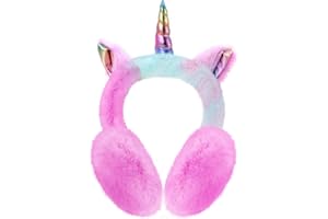 SATINIOR Paraorecchie Unicorno Inverno, Cartone Paraorecchie Unicorno Lanuginoso in Felpa Paraorecchie Pieghevoli Morbidi Caldi (Viola)