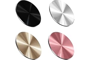 QIANFENG Lot de 4 Aimant Telephone,Aimant Telephone Voiture,Plaques Métalliques Autocollantes pour Téléphone Portable,Plaque Métallique,Aimant de Téléphone Portable,Autocollant Couleur Or Rose,Or,Noir,Argent