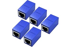 Yeung Qee RJ45 Coupler 5 Pack RJ45 Coupler Ethernet Extension, for Cat7/Cat6/Cat5e/Cat5 Ethernet Cable - Network Cable Coupler Female to Female (blue)