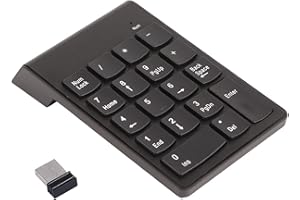 ‎ASHATA Richer-R 2.4G Wireless Numberic Tastatur, Tragbare Kabellos Nummernblock/Numeric Keypad 18 Tasten Ziffernblock mit USB-Empfänger für/Laptop/Notebook/PC usw.
