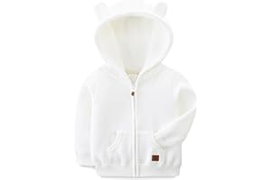 KIDDLETOWN Baby Kapuzenjacke, Warme Kinder Cartoon Bär Reißverschluss Outwear, Unisex Baby Hooded Sweater Jacket, Baumwolle Kapuzenpullover 0-24 Monate