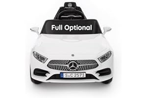 BABYCAR Mercedes Enfant Electrique CLS AMG Full Optional| Voiture Electrique Enfants Officielle 12V avec télécommande 2,4 GHz Voiture Electrique Enfant avec MP3 (Blanc)