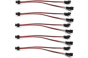 Vrabocry 5pcs 15 cm 2pin SM Splitter JST Connector 1 to 2 Male and Female for 5630 3528 5050 One Colour LED Strip