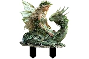 Mxshc Estatua de hada de jardín de acrílico para decoración de macetas de flores, figuras de hadas en miniatura, decoración de macetas para interiores y exteriores, arte decorativo para patio