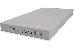 HOMEDI Planchas goma espuma poliuretano - Alta Densidad D25kg (100x200x8cm) Gris - Para tapizar sofas, cojines, relleno, guata, colchones para furgonetas camper