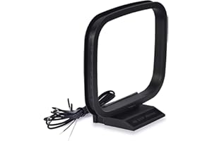 Bingfu Antenne Radio AM Cadre avec 2 Broches Fil Nu Antenne Chaine HiFi Intérieur Compatible avec Denon Pioneer Onkyo HiFi Récepteur Stéréo Bluetooth AV Audio Système Cinéma Home