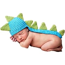 Costume Dinosaure En Crochet Pour Bébé – Accessoire Photo Doux Et Mignon (rose/vert) - 9