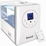Levoit Ultraschall Luftbefeuchter 6L, Humidifier 32dB leise mit Warm/Kalt Dampf 1-12H Timer, Feuchtesensor und Fernbedienung,