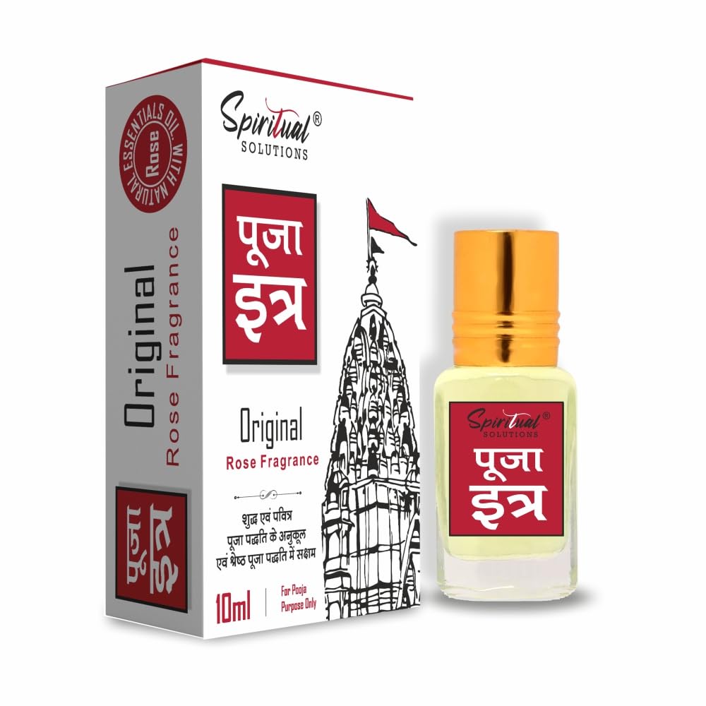 Pooja Itra Rose 10 ML | Premium Pooja Itra for Home and Mandir | Pure and Natural Fragrances for Worship and Meditation