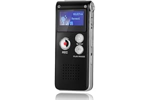 Helterfolg 32GB Dictaphone Voice Recorder, USB Rechargeable Tape Recorder with Playback, Portable Sound Recorder with Multifunctional Digital Audio & MP3 Play(Black)