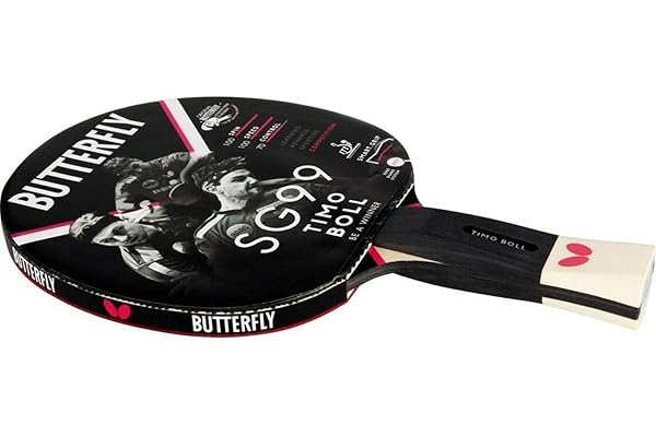 Butterfly® Timo Boll SG99 Raquette de tennis de table | Raquette de tennis de table professionnelle et compétition | Joueurs tactiques routinés | Revêtement Wakaba certifié ITTF | Forme anatomique