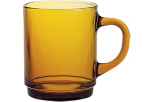 Duralex Set 6 Tazas Vidrio Templado 26cl Apilables, Taza Cocina Resistente para Café Té Desayuno, Uso Diario, Pack Tazas Vidrio Colores Variados Colección Versailles