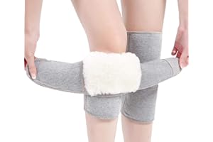 FAXIANTHER Afinder, 1 paio di ginocchiere termiche invernali in cashmere, scaldamuscoli da uomo e donna, a compressione regolabile, in lana calda per le gambe, per sci, ciclismo, danza, yoga, artrite, reumatismo