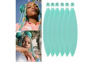 YDDM Pre Stretched Braiding Hair Braiding Hair Extensions Mint Braids Extensions Hair 20 Inch 6packs Box Braid Hair Extensions Hair For Braiding Crochet Hair Braiding (20 Inch, Mint#)