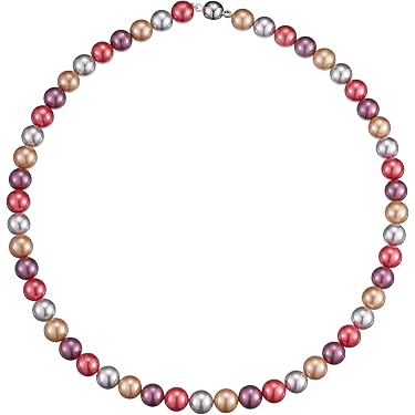24 Stück Metallic-Perlenketten – 83 Cm, 7 Mm, Weiße Karnevalsperlen Für Party & Dekoration