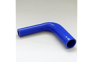 SILICONE HOSE UK 90 degree Reinforced Silicone Reducer Hose Elbow for Turbo or Coolant ID 57mm to 51mm - Blue