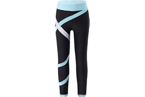 TiaoBug Mädchen Sporthose Sport Leggings in schönen Kontrastfarben Tanz Laufen Tights Fitness Yoga Pants