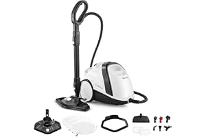 Polti Vaporetto Smart 120, Ångrengörare med Högtryckspanna vid 4 Bar, 10 Tillbehör, 3 golvrengöringsdukar, Vit
