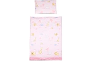 Baby Comfort 2 Piece Bedding Set 135x100 cm Duvet Cover & Pillowcase for Toddler Cot Bed (Zoo Animals)