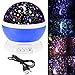 Produktbild Sternen-Nachtlicht Projektionslampe Beleuchtung Nachtlicht Sternenhimmel Projektor 360 Grad Romantische Nacht Lampe Tischlampe mit USB für Schlafzimmer, Kinder Zimmer, Weihnachten, Hochzeit, Geburtstag, Party (Stern-Mond, Blau)