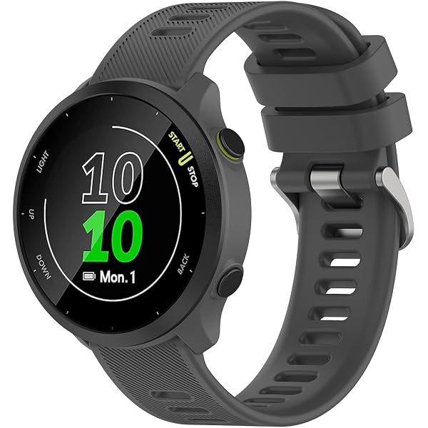 MTHGH Silikon-Armband Für Garmin Forerunner 165/245/55 & Mehr – Inkl. 5 Staubschutzstopfen, 20 Mm, Mit Schnellverschluss
