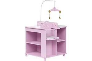 Olivia's Little World Table à Langer Poupon poupée Twinkle Stars Princess Rangement Bois Jeu TD-0203AP