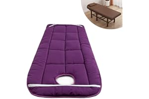 LXJDDLD Lash Bed Cushion Cover,Non-Slip Spa Bed Padding,Massage Table Pad,Round Head Massage Table Mattress Topper with Breathing Holes,for Tattoo Table Beauty Salon Bed,Purple,R 80x190cm