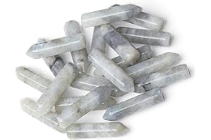 MAIBAOTA Moonstone Healing Crystals Gifts Wands Hexagonal Pointed Gemstones Set Bulk for Women Beginner Chakra Stones Nature Reiki Spiritual Energy Balancing Protection Crystal 10pcs