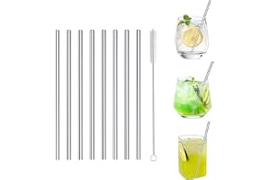Sugrör rostfritt stål, kort liten mini cocktail sugrör återanvändbara metallbar dricksugrör, 6mm diameter 150mm långa sugrör