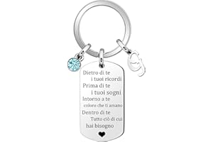 SUONIE Inpirazione Portachiavi Regalo,Argento 26 Lettera A-Z Inglese Initial Pendente Portachiavi Per Le Donne Uomini Unisex Figlia Figlio Sorelle Amici Amante Compleanno Natale Laurea