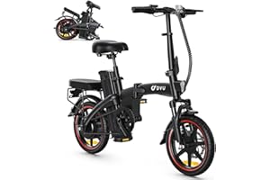 DYU Bicicleta Eléctrica Plegable,14 Pulgadas Inteligente Bicicleta Eléctrica con Asistencia de Pedales,E-Bike con LCD Pantalla,Compacta Portátil,Batería Extraíble,Unisex Adulto