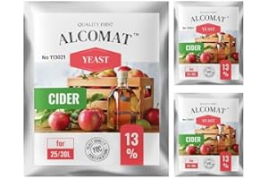 Alcomat Drożdże cydrowe – suche drożdże do cydrów – Yeast alkohol drożdże winne na 25 do 30 litrów do 13% – drożdże winne zestaw 3 szt