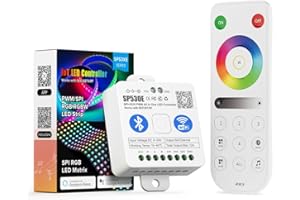 BTF-LIGHTING 4 Zones 2.4GHz RF Remote RB3 & SP530E WiFi Bluetooth Controllers Kit Support FCOB COB SMD PWM or SPI RGB RGBW LED Strip WS2811 WS2812B WS2814 WS2815 SK6812 IC etc DC5V DC12V DC24V