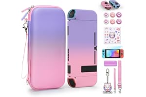 IA INNOAURA Sac d'interrupteur, étui pour commutateur NS, Ensemble d'accessoires pour Interrupteur InnoAura 16 en 1 avec étui de commutateur, étui de Protection pour Interrupteur, étui de Jeu et Jolis Capuchons