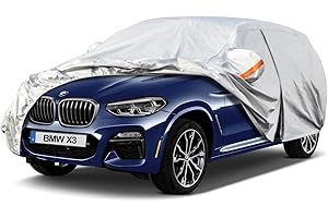 Kayme Bâche Voiture Étanche Respirante Compatible avec BMW X3 (2010-2025), 6 Couches Housse de Protection Voiture Extérieur, Contre Pluie Soleil Poussière avec Zip et Doublure en Coton.