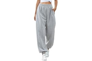 OEAK Damen Sporthosen Lang Jogginghose Baumwolle Elastischer Bund Freizeithosen mit Kordelzug Hohe Taille Traininghose Bequeme Sweathose