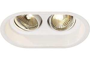 ‎SLV SLV LED Deckenstrahler HORN-O, weiß, rund | Dimmbare Einbau-Spots zur Beleuchtung innen | LED Spot, Einbau-Leuchten, Deckenstrahler, Deckenleuchte, Einbau-Lampen | 2-strahlig, GU10 QPAR51