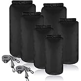 Shappy 6 Set Waterproof Dry Bags 20/15/10/8/5/3L, Black | For Kayaking, Sailing, Hiking, Airtight Watertight, Lightweight, Ad