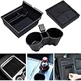 Center Console Organizer Tray + Armrest Hidden Storage Box + Cup holder 3 PCS for Tesla Model 3 Model Y 2023 2022 2021, Car Interior Flocked Hidden Cubby Drawer, Drink Holder