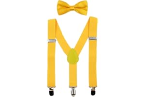 HANERDUN Bretelles pour Enfants Nœud Papillon Ensembles Bretelles Ajustables en Y avec Variété Couleurs pour les Bébé de 1 à 10 Ans