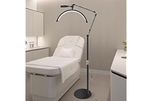 DESGNT lampada di estensione per ciglia,Lampada a mezza luna a LED, lampada da 20 W 16in, lampada per ciglia con testa regolabile a 360 gradi, 3000 K-6000 K, per tatuatori,studi di bellezza