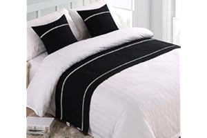 GZQIAWY Bedspreads Bed Runner Throw Bedding Single Queen King Bed Cover Towel Home Hotel Decorations,black,50 X 210cm (Bed Scarf Only)