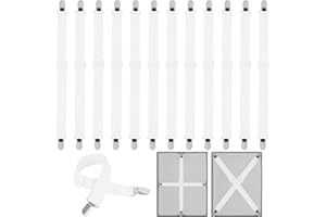 YSWOVUO 12 Pezzi Elastici per Lenzuola, 30-130 cm Ferma Lenzuola, Bretelle per Lenzuola, Materasso, ASSE da Stiro o Divano