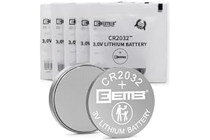 EEMB Piles CR2032 Lot de 5 Pile Bouton Lithium CR 2032 3V Ronde Plate Batterie DL2032, ECR2032, LM2032 Haute Performance