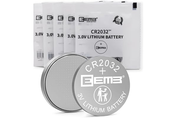 EEMB CR2032 Batería 3V Lithium Batería Li-MnO₂ Batería de botón 2032 Batería DL2032,ECR2032,LM2032 240mAh para llaveros,Controles remotos de automóviles,monitores de glucosa,Controles remotos(5)